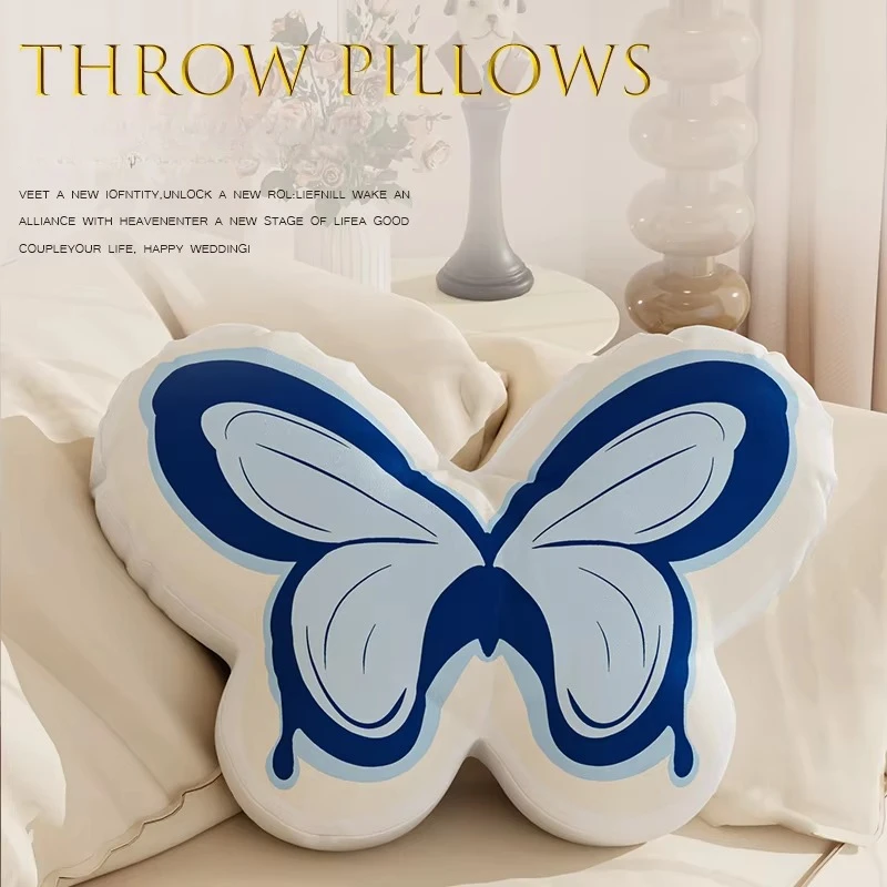 2024 New Butterfly Plush Stuffed Doll with Pillow Cushion Sofa Doll Girls Bedroom Learn 2024 New Cushion