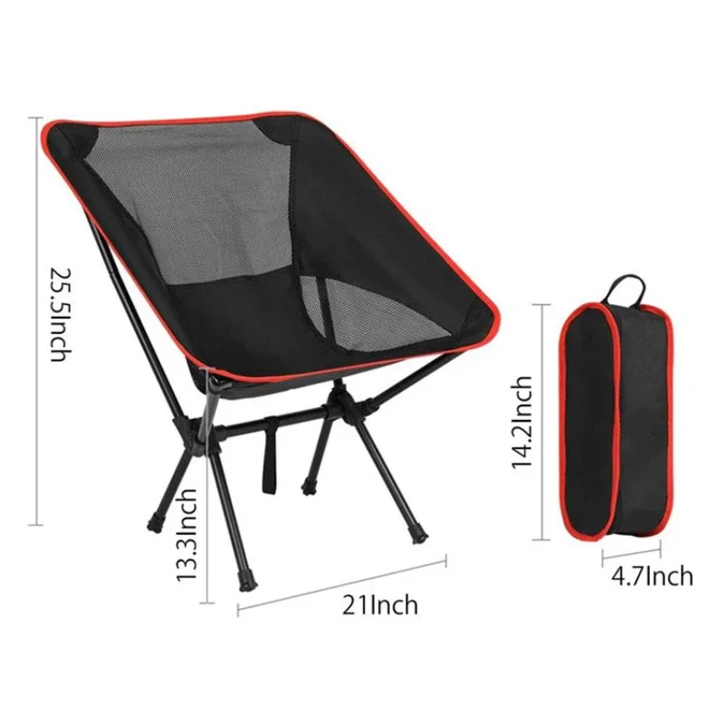 Detachable Portable Folding Moon Chair Outdoor Camping Chairs Beach Fishing Chair Ultralight Travel Hiking Picnic Seat Tools