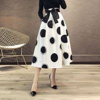 Ladies' Half length Skirt, Women's 2025 Spring  Autumn New Collection, Summer Women's  Look Thin,  Wave Point Long Skirt