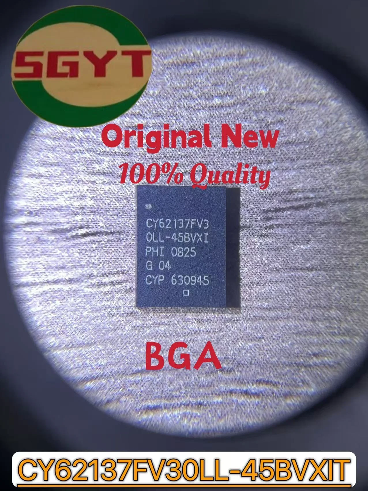 5PCS IC importé original spot CY62137FV30LL-45BVXIT SRAM Puce Async Simple 3V 2M-bit 128K x 16 45ns 48-Pin VFBGA T/R
