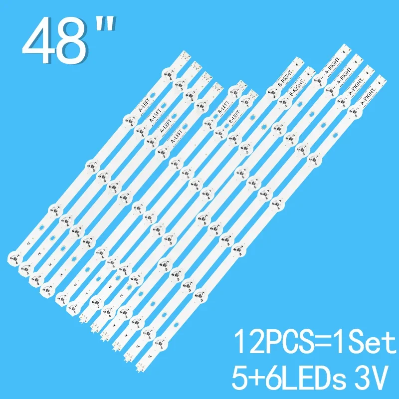 Tira de luz de fundo LED para BW, tipo B, TX48CX400B, TX-48CX350B, TX-48CX400E, 48S3653DB, 48U7653DB