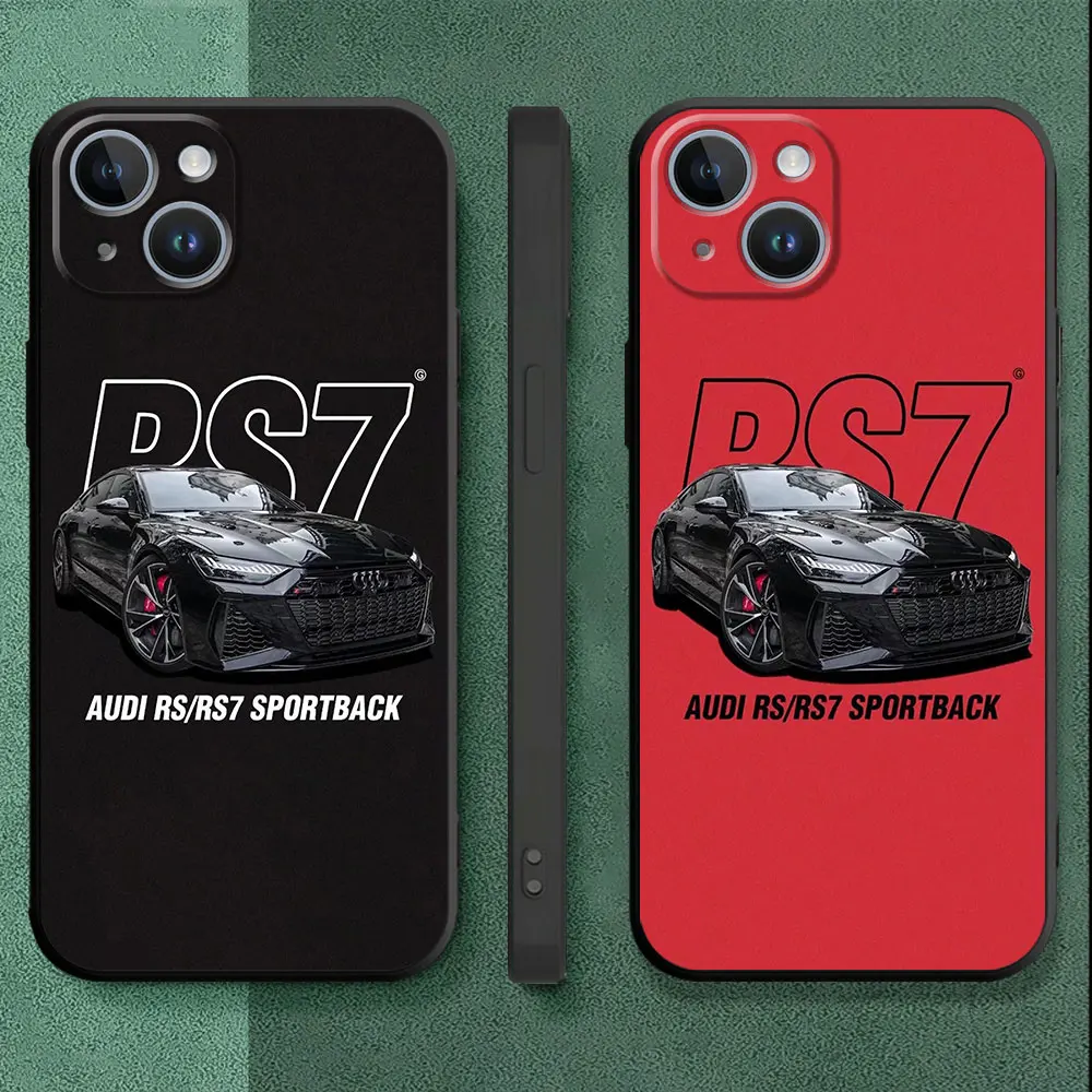 Case For Apple iPhone 15 11 14 13 Pro Max 7 8 Plus 12 Mini SE XS XR Silicone Back Phone Cover Luxury Fundas RS7 Sport Car A-Audi