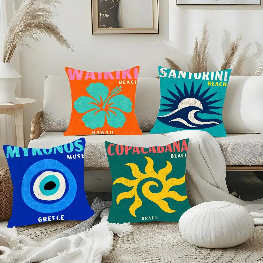 Aesthetic Travel College Style Cushion Cover Luxury Soft Plush Pillowcase Double Side Cushion Cover Cozy Home Decor Unique Gifts