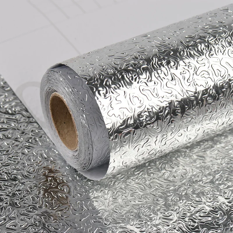 Kitchen Wall Stove Aluminum Foil Oil-proof Stickers Anti-fouling High-temperature Self-adhesive Croppable Wallpaper Wall Sticker