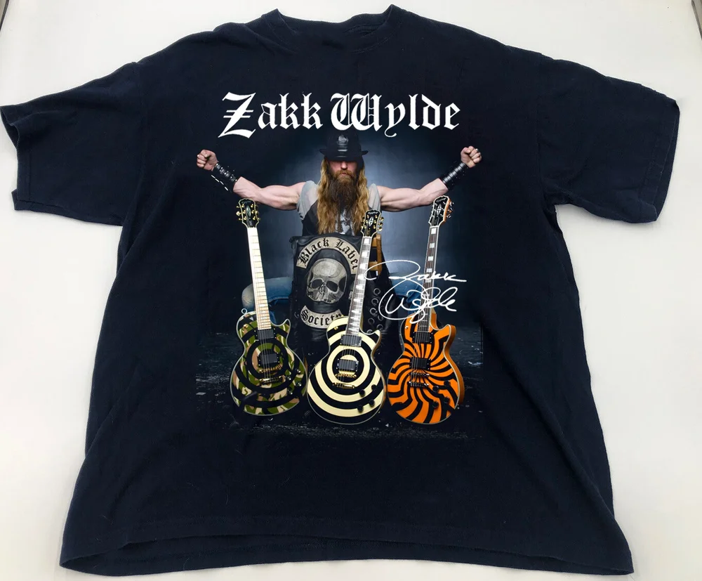 Zakk Wylde and Guitar  Short Sleeve Basic S to 5XL T-shirt GC1538