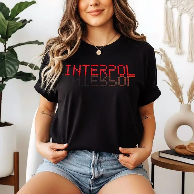 Interpol Pixel Logo Post-Punk Aesthetic T-Shirt