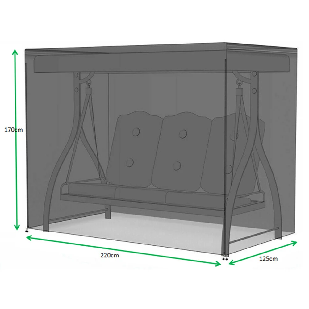 Waterproof For Patio Swing Cover with Zipper Access and Wind Resistant Straps for Effective Outdoor Furniture Protection