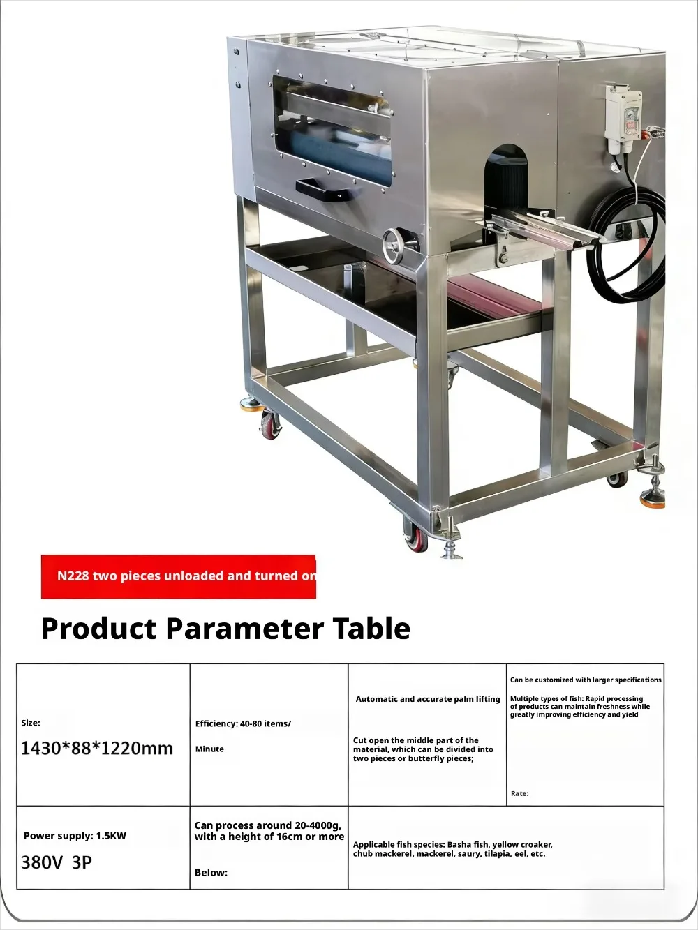 Obrázek 6: Ozk a ryba úklid gutting stroj