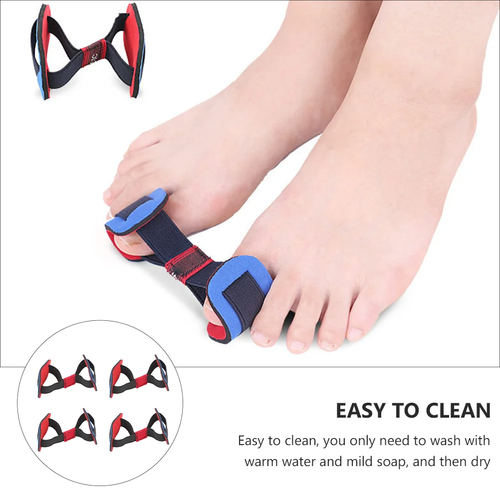 

4 Pcs Big Toe Training Strap Feet Care Bunion Corrector Band Straightener Elastic Exercise Bands Foot Pain Exerciser Stretcher