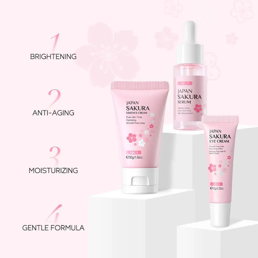 3 pz/set Kit di prodotti per il viso Set per la cura della pelle essenza per il viso crema per il viso liquida crema per gli occhi prodotto coreano