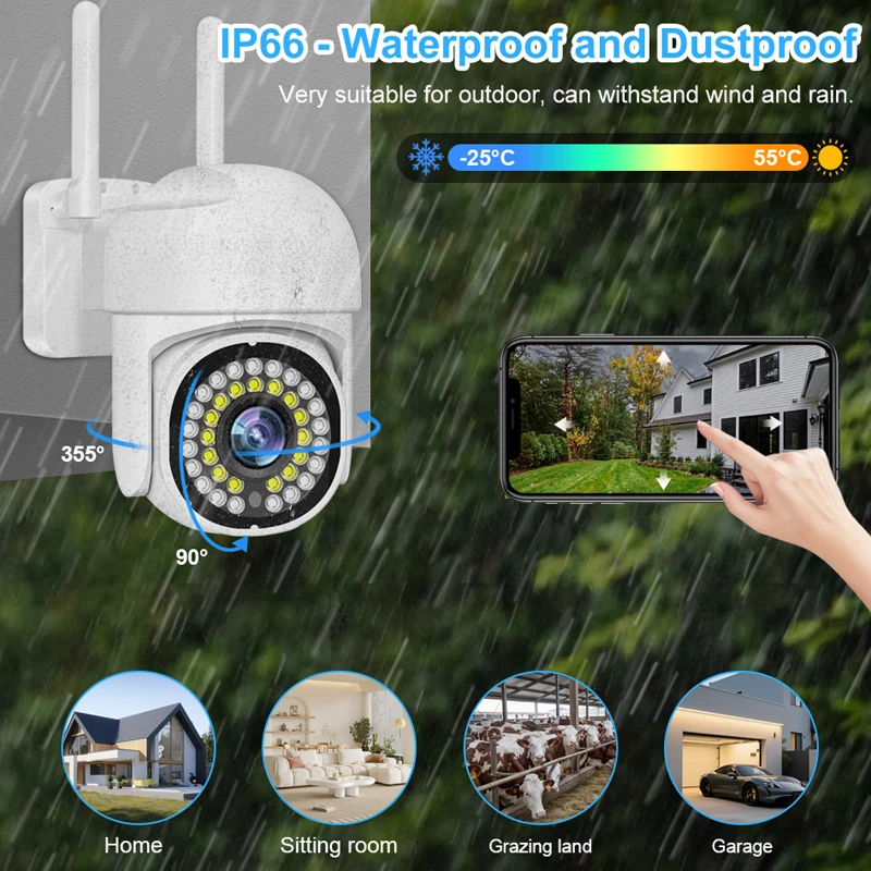 Smar 3MP Wireless CCTV Security Camera System PTZ Wifi Outdoor Surveillance Kit Alarm 6CH NVR Home Security Night Vision Set view 5