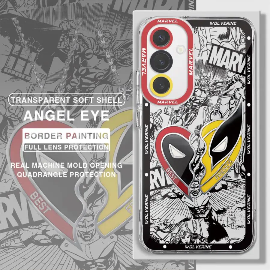 Marvel Deadpool Wolverine Comics Phone Case for Samsung Galaxy A35 A55A53 A54 A73 A34 A33 A25 A24 A13 A14 A15 5G Clear Soft