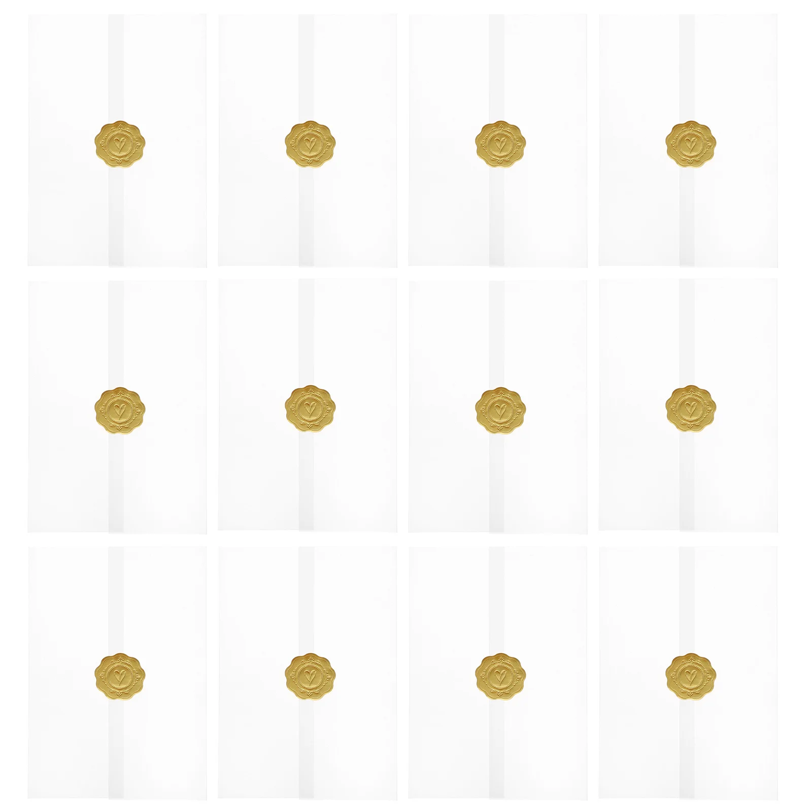 1Set Invitation Cards Envelopes Translucent Design Retro Paper Multi-Use Letter Envelopes for Wedding Party Festival Greeting