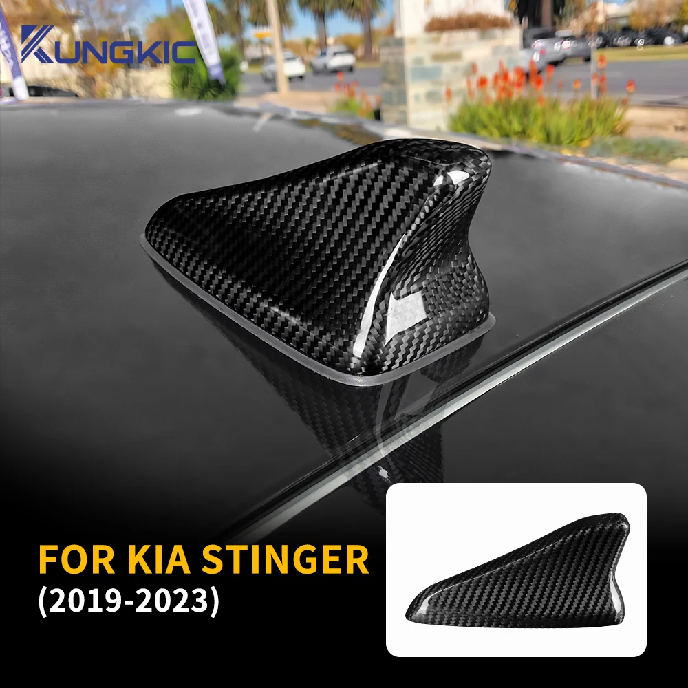

Real Hard Carbon Fiber Cover For Kia Stinger 2019 2020 2021 2022 2023 LHD RHD Car Antenna Cover Shark Fin Dry Carbon Cover