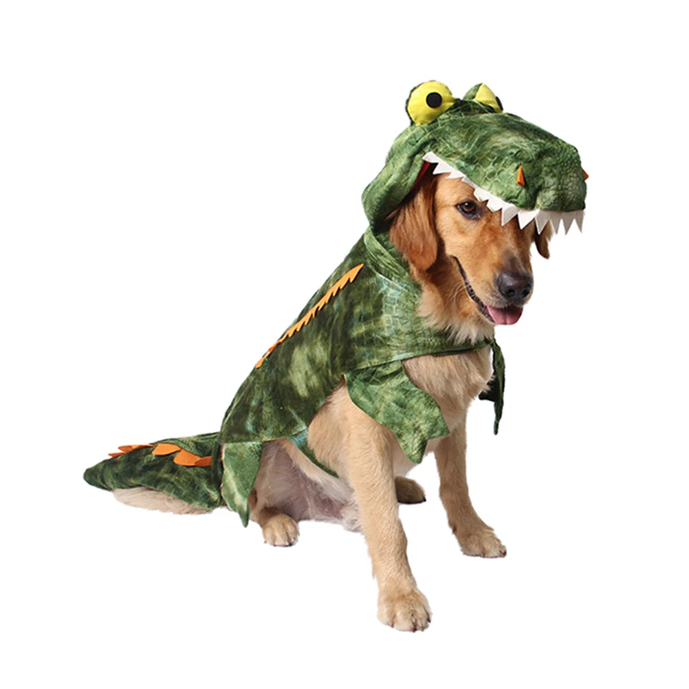 

Pet Dog Crocodile Costume Warm Soft Fabric Jumpsuit Puppy Clothes Small Size Daily Party Photo Shoot Pet Outfit