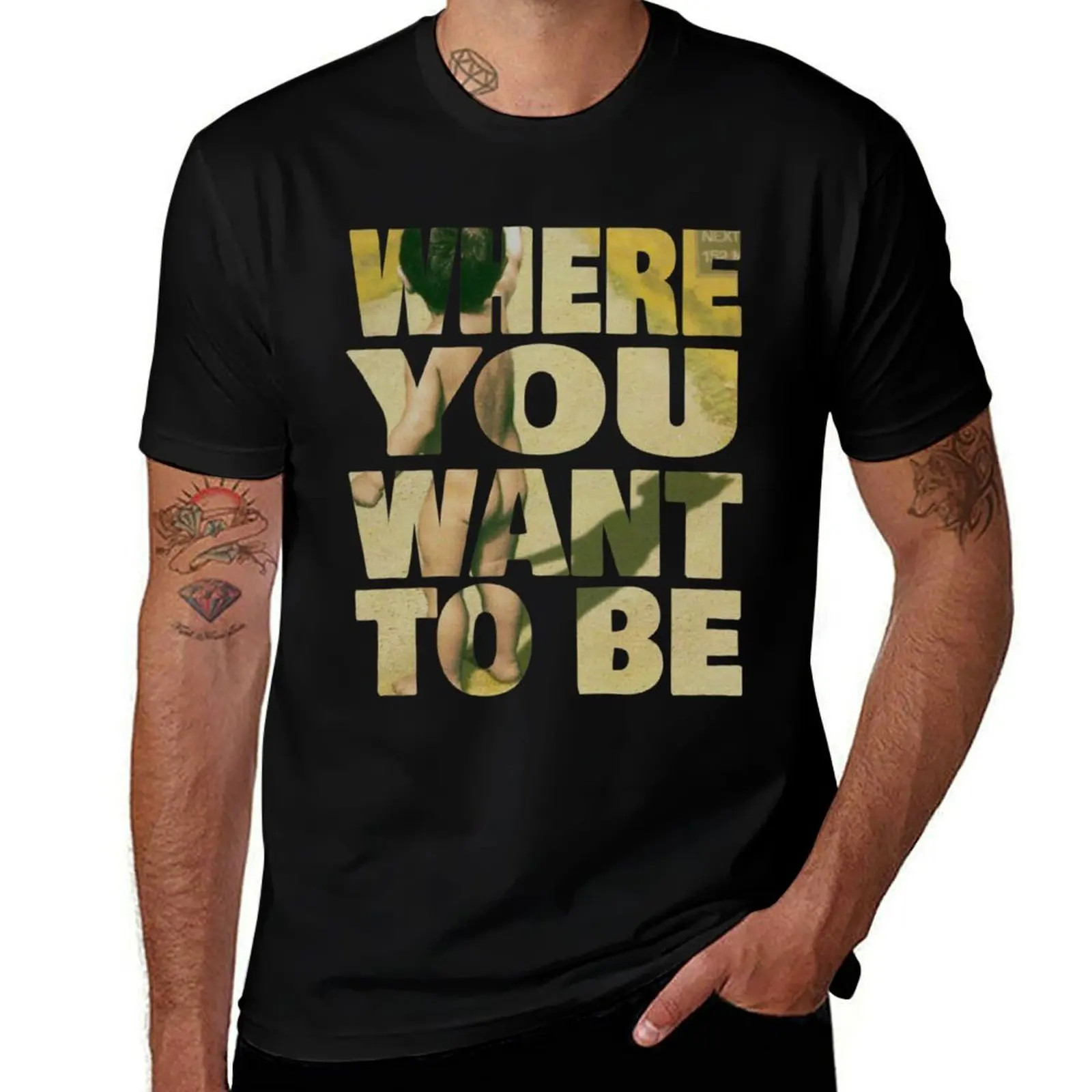 

Where You Want To Be - Taking Back Sunday T-Shirt Art Pattern Printed Casual Top