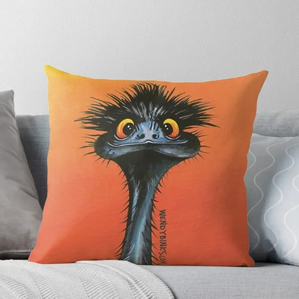 stunned emu with sunset Throw Pillow Luxury Living Room Decorative Cushions pillow cover christmas Luxury Cushion Cover pillow