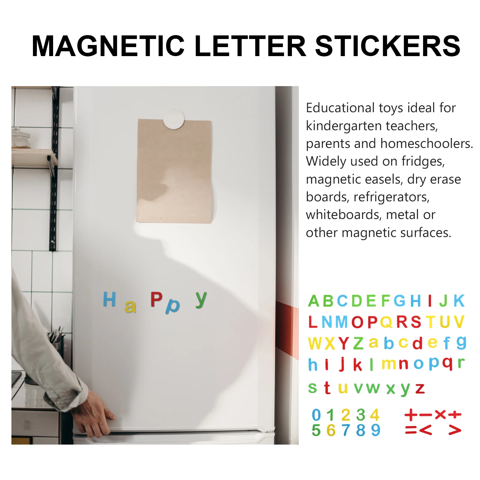 

26 Uppercase Lowercase 17 Numbers Magnetic Letters Kids Toy Fridge Whiteboard Metal Surface Spelling Alphabet Magnetic Decor