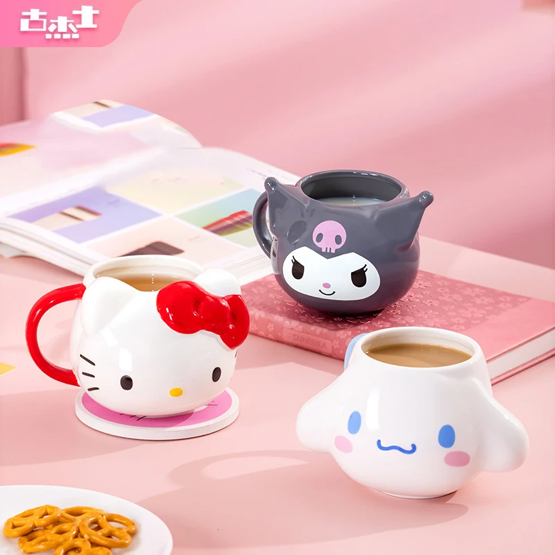 Sanrio collaboration tasse mignon cannelle ma mélodie 3D Relief tasse en céramique maison petit déjeuner lait eau tasse pour enfants tasses à café