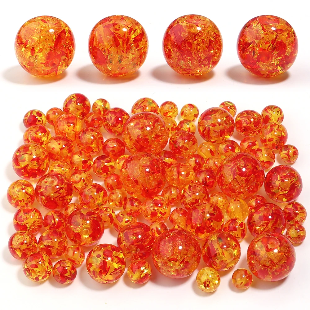 5-30 teile/los Hohe Qualität Imitation Bernstein Acryl Perlen Orange Runde Lose Perlen Für Schmuck Machen DIY Halskette Armband