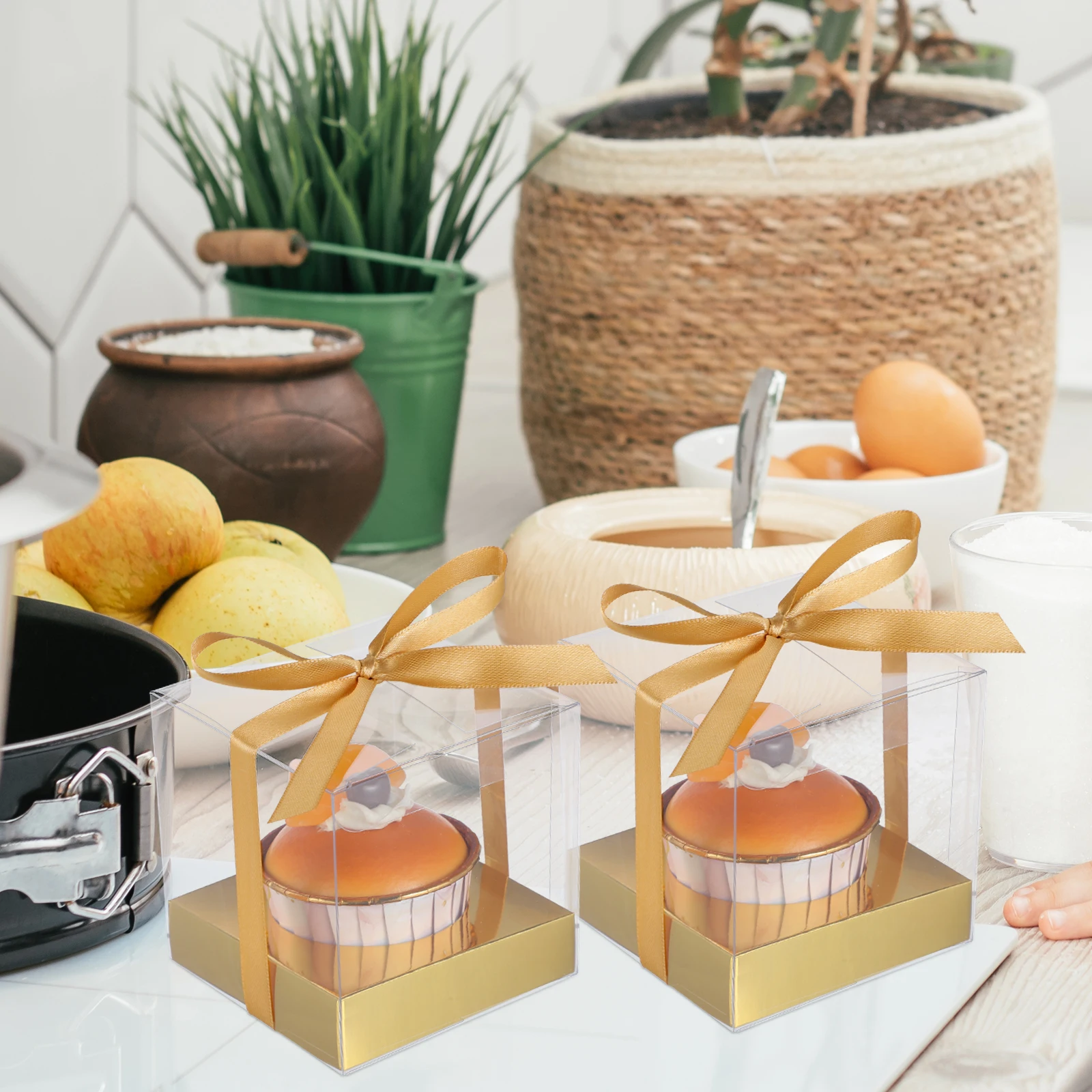 

12 Pcs Baking Boxes Muffin Containers Dessert Packaging for Festival Cake Crisper