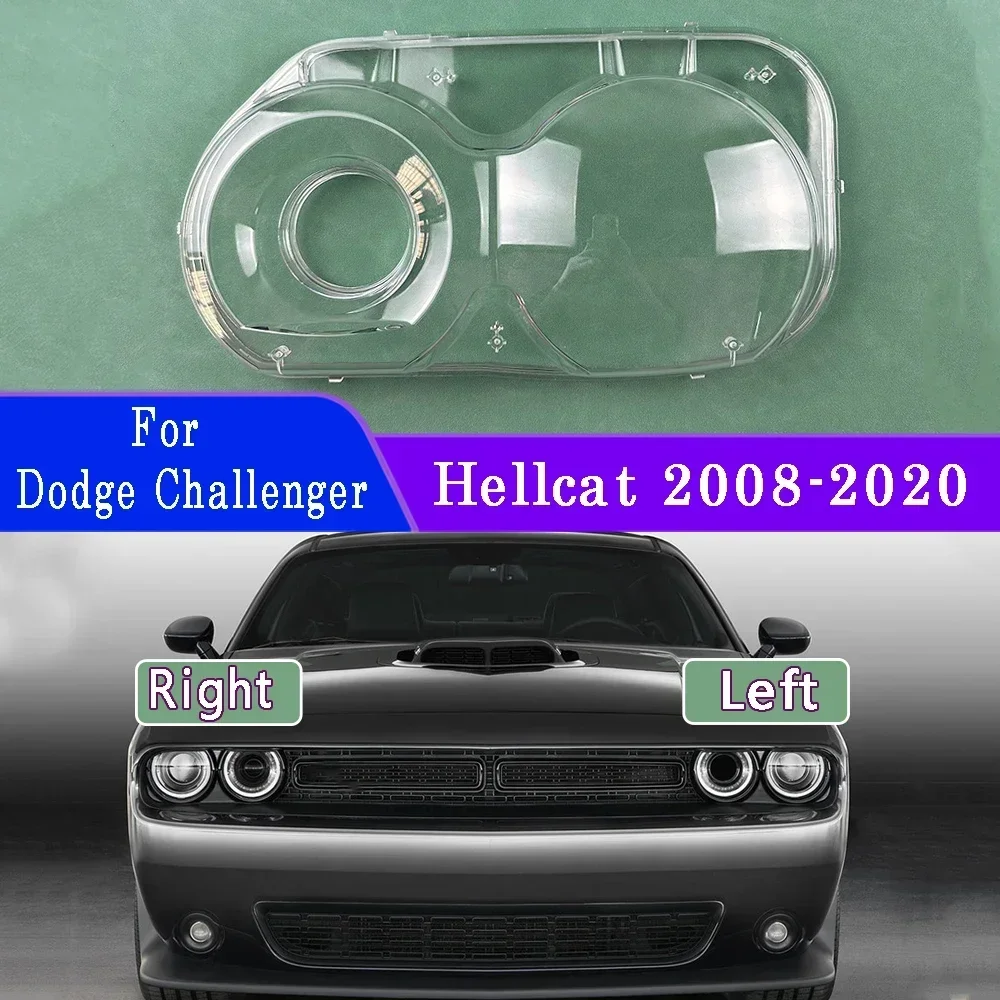 

Headlight Cover For Dodge Challenger Hellcat 2008-2020 Headlamp Shell Transparent Lampshade Plexiglass Replace Original Lens