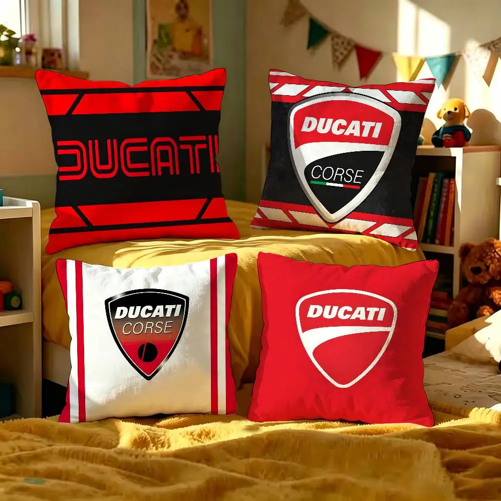 D-DucatiS Motorcycle LOGO Cushion Cover Car Throw Pillow Case For Sofa Car Christmas Gift 40x40cm 45x45cm