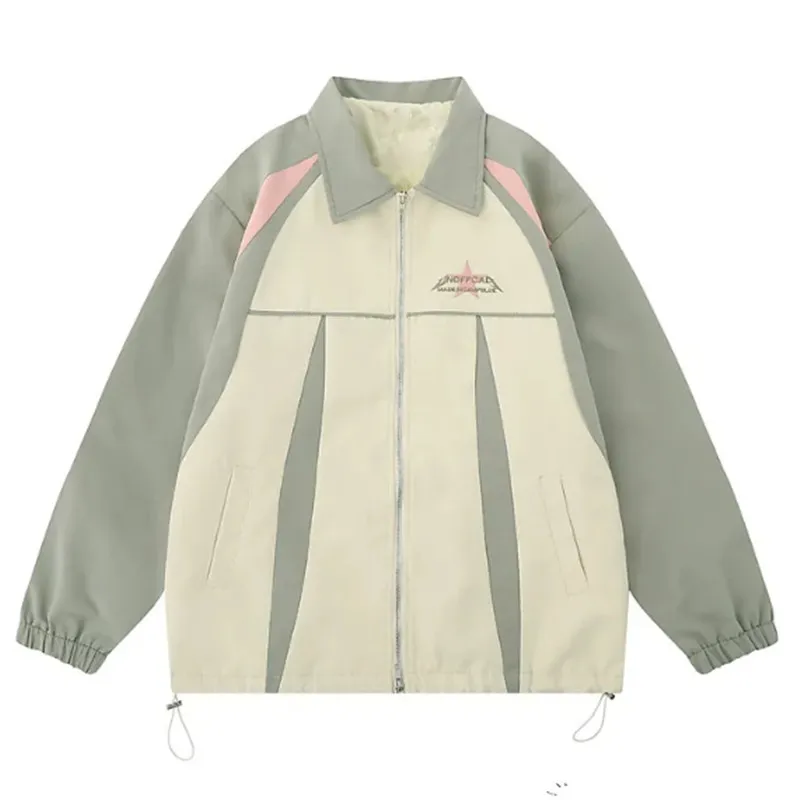 

Spring Autumn Short Casual Jacket Women 2023 Loose Lapel Coat CONTRAST COLOR Tops Outerwear Fashion Pocket Overcoat Female