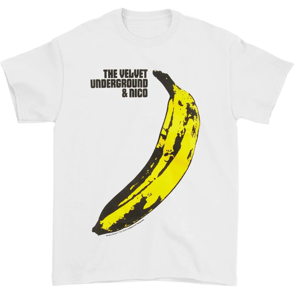 The Velvet Underground Camiseta de manga corta, camiseta rock de terciopelo subterráneo para hombres y mujeres Andy Warhol