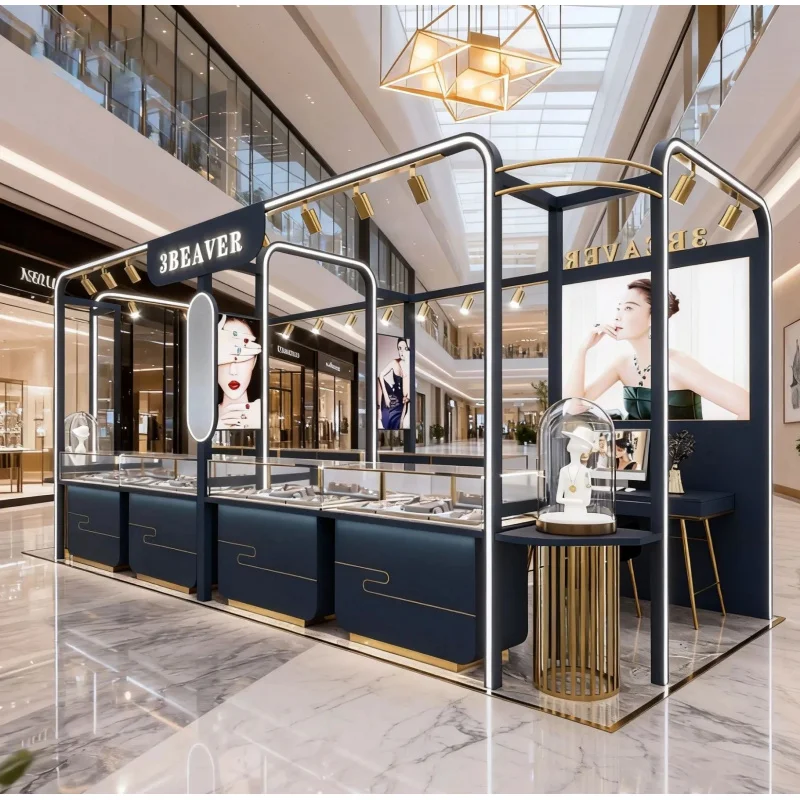 custom.Customized High-end Jewelry and Luxury Display Cabinets at Multiple Locations in Shopping Mall