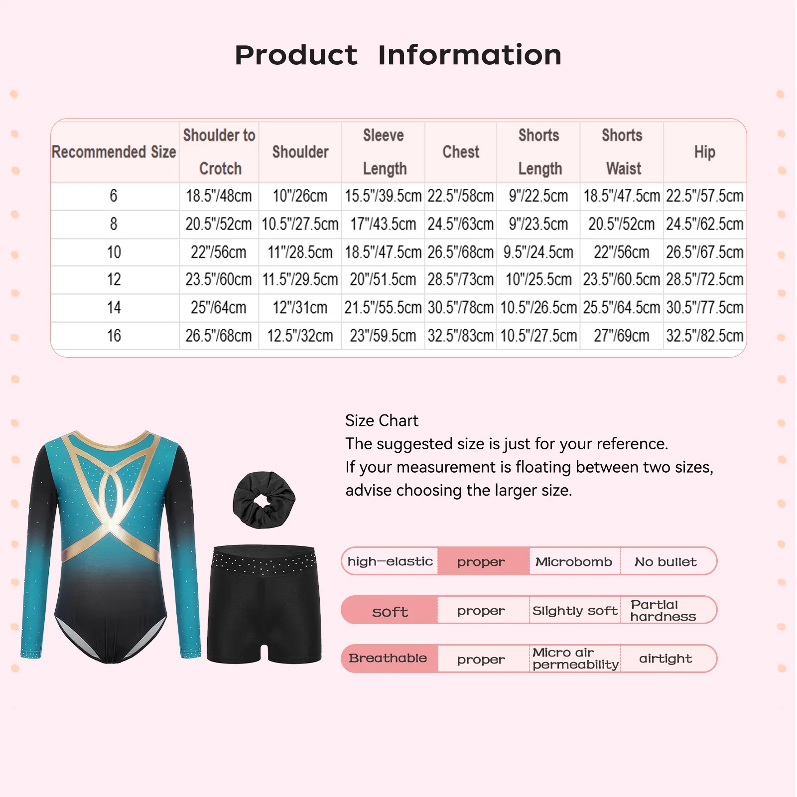 Crianças meninas ginástica artística ballet dança traje manga longa strass brilhantes cor gradiente collant + shorts + faixa de cabelo conjunto