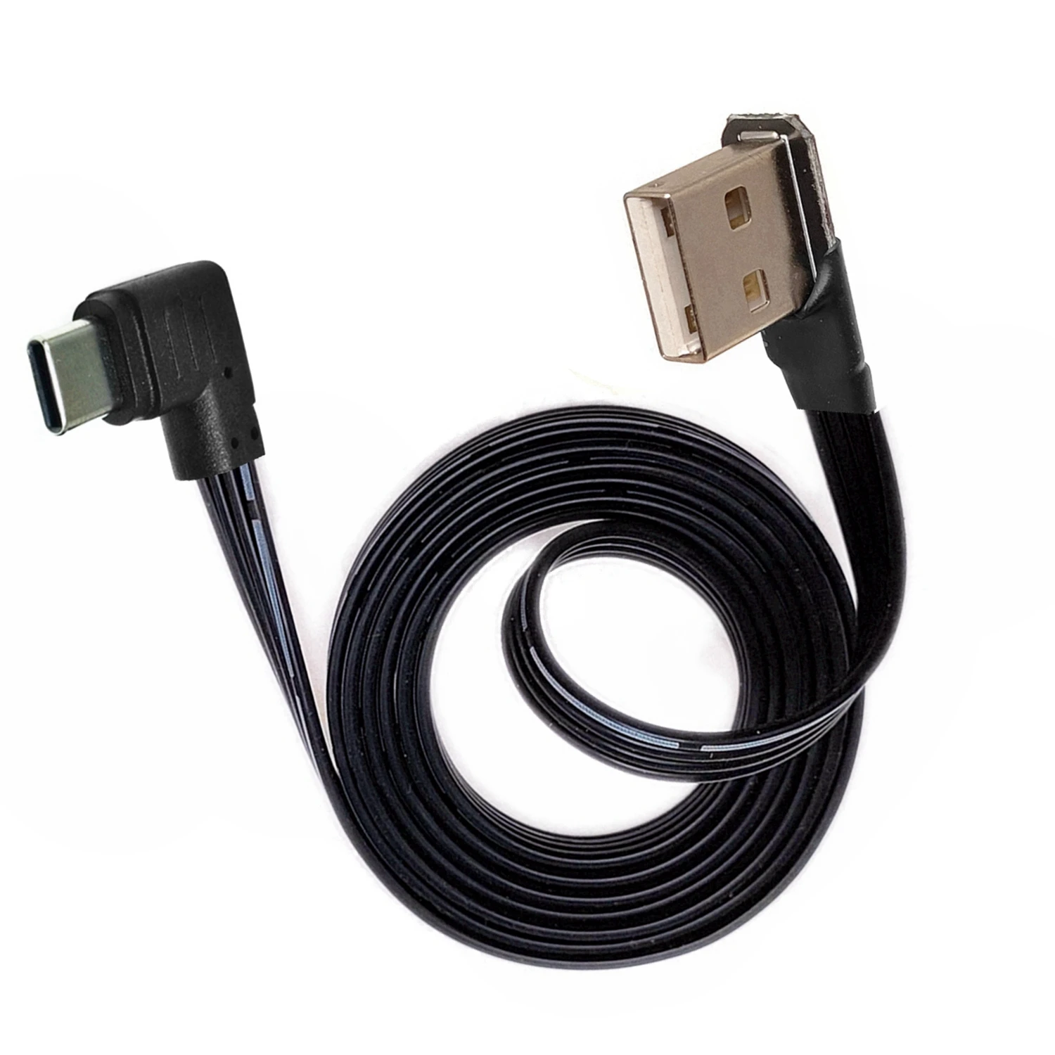 0.1-0.5M USB Ultra Short Suitable for Car Box Screen Projection ES Ultra Flat Bend Data Cable Can Hide TypeCar PIay Cable