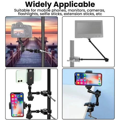 Imagen 2 del producto Brazo mágico articulado de Metal de 7/11/20 pulgadas, soporte súper abrazadera para cámara DSLR, accesorios de fotografía para estudio fotográfico, Kit de accesorios