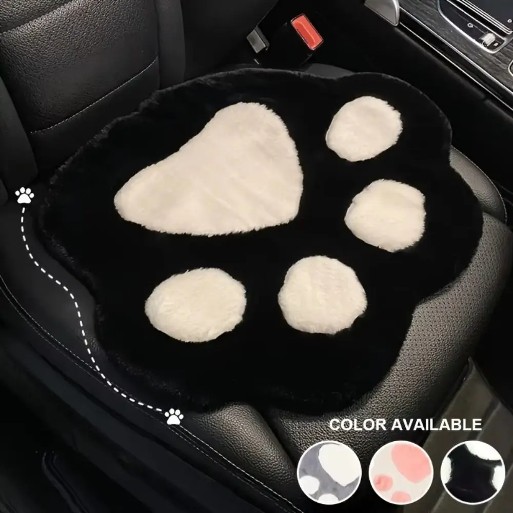 Premium Soft Cartoon Cat Claw Seat Cushion Warm Plush Comfortable Car Seat Cushion Cat Paw Universal Seat Backrest Pillow