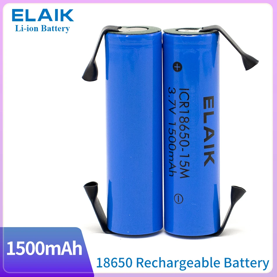 ICR18650 3.7V 1500mAh Energy storage rechargeable lithium battery for small flashlight battery Small fan battery 15m-nickel