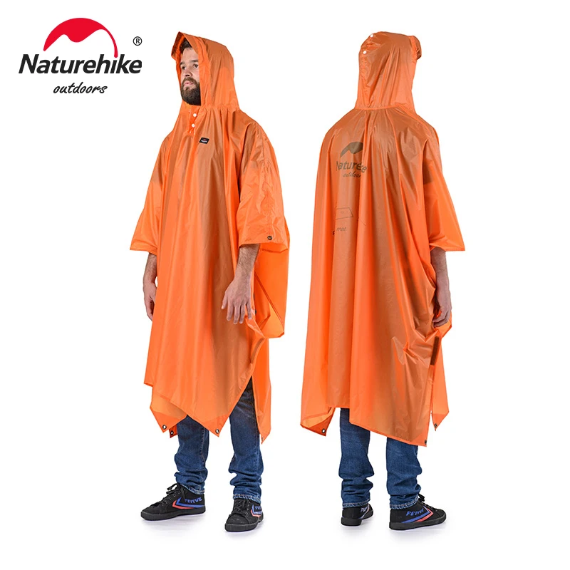 Naturehike 3-in-1-Multifunktions-Poncho, Regenmantel, Wandern, Angeln, Bergsteigen, Regenjacke, tragbar, Sonnenschutz, Plane, Campingmatte