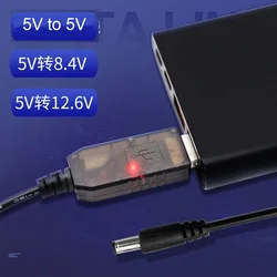 Cabo USB Power Boost para Instrumento Cosmético e Aspirador, Módulo Step Up, Cabo Adaptador Conversor, DC 5V para DC 8.4V, 12.6V