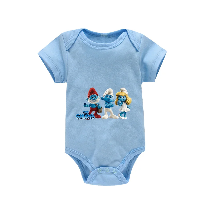 Smurfs vestiti del bambino tuta infantile neonato Babysuit manica corta neonati pagliaccetti ragazze carine ragazzi abbigliamento per regalo di