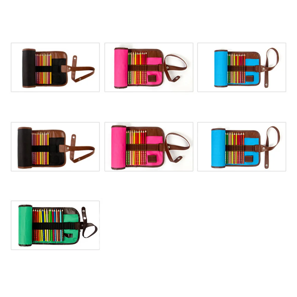 

Rollup Pencil Case Canvas Holder with 36 Slots Colored Pencil Organizer Lightweight Portable Storage Bag Color Pencils Bag