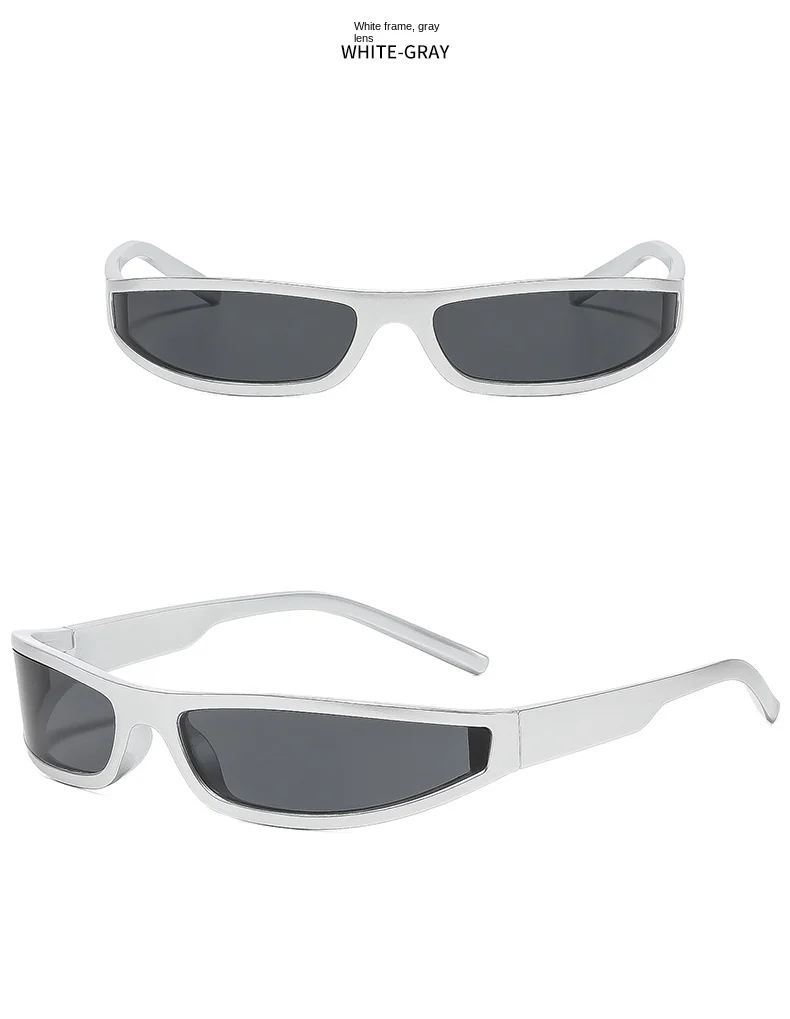 Retro Schmale Rechteckige Y2K Sonnenbrille 2026 Trend Marken-Wrap-Sportbrille für Männer und Frauen Radfahren Autofahren UV400 Punk Eyewear – Detail 5