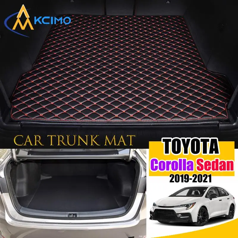 

Kcimo Custom Leather Car Trunk Mat for Toyota Corolla Sedan 2019-2021 Waterproof Non-Slip Rear Cargo Liner Floor Tray Carpet