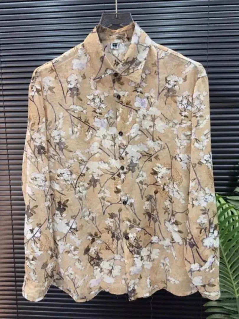 

Men's Summer Ultra-Thin Breathable Sun-Protective irt Sli Trendy Comfortable High-Quali Faion Stand Fit Long Sve