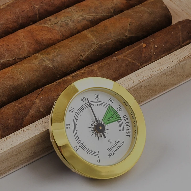 Mini Hygrometer 50mm Round Cigar Hygrometer for Humidors Guitar Violin Cigar Boxes Household High Dropship