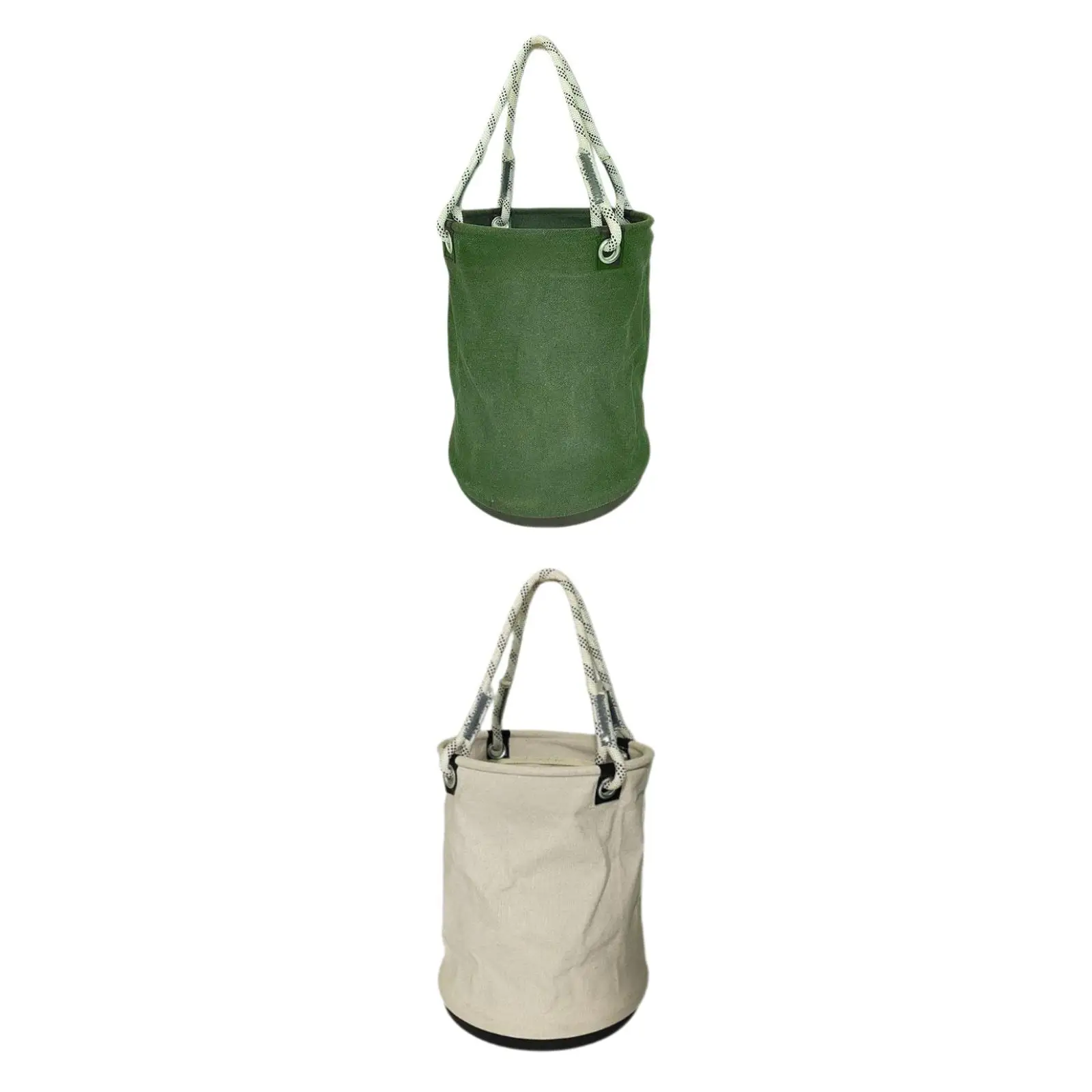 Canvas Bucket with PP Base Heavy Duty Hanging Work Bag Foldable Practical Multipurpose Tool Organizer Canvas Bucket Style Bag