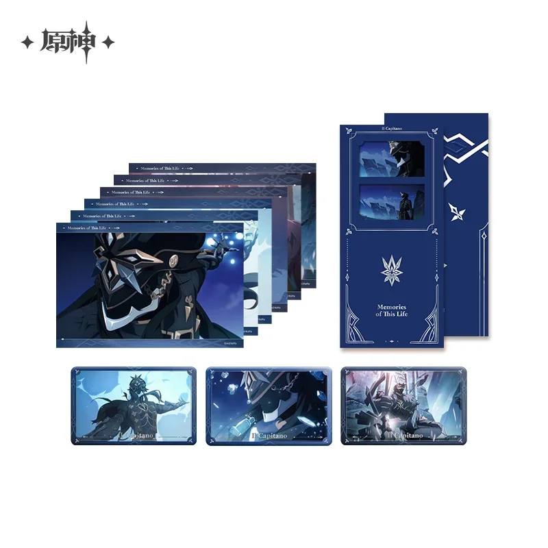 

[Official Merchandise] Genshin Impact Capitano Memories of This Life Series Badge Card Bookmark Ship in June Please Extend Time