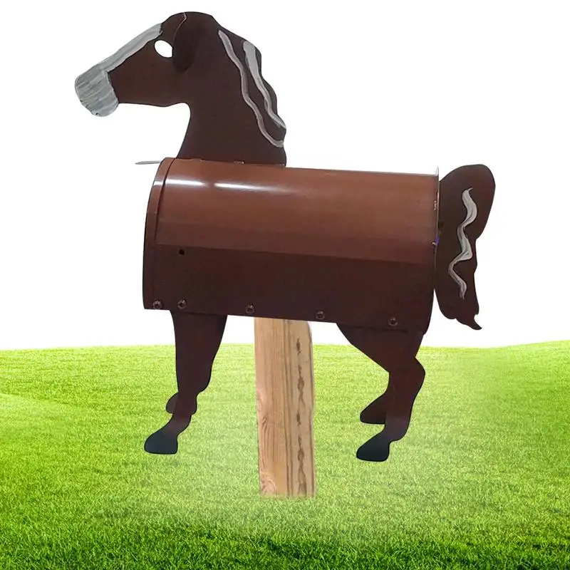 

Metal Mailbox Horse Shape Rural Iron Mailboxes For Outside Unique Mailbox Sculptures Animal Letter Box For Garden Yard Decor