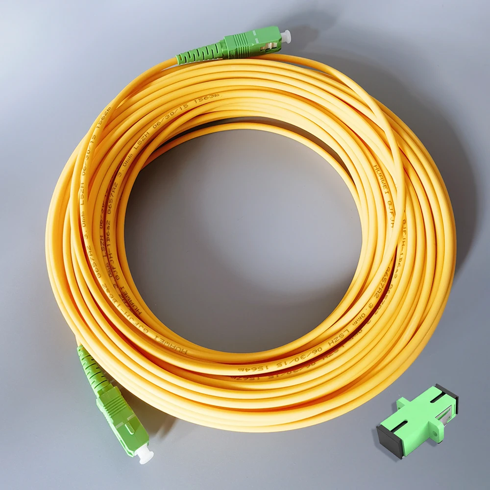 สายเคเบิลใยแก้วนำแสง SC/APC fibra Optica SM สายต่อขยายแบบง่ายสำหรับสายเคเบิลใยแก้วนำแสง15M/20M/30M