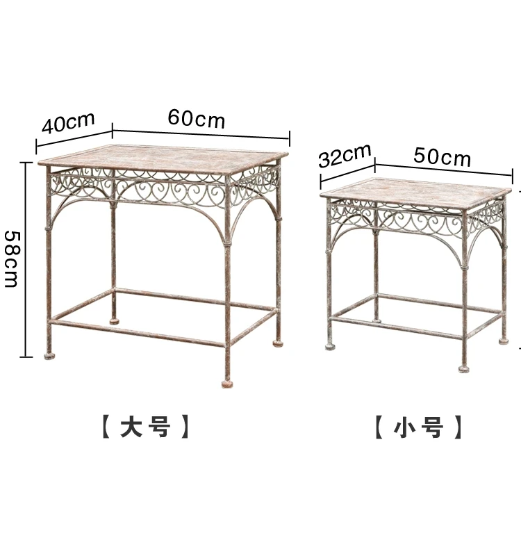 Export order: European-style old garden courtyard wrought iron flower stand, outdoor balcony shelf, floor to ceiling terrace