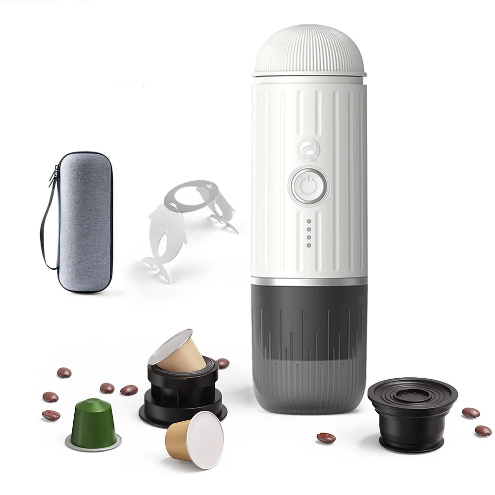 

Portable Coffee Machine for Car & Camping Travel Expresso 2in1 Coffee Maker Fit Nexpresso Pod Capsule Coffee Powder