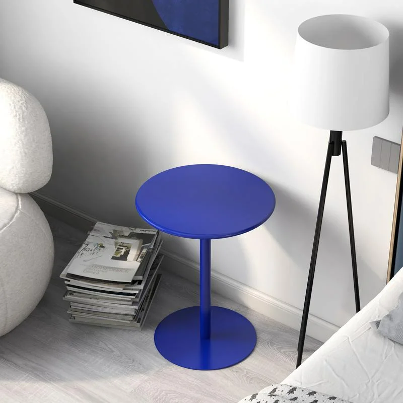 Simple Cream Style Luxury Sofa Side Table Bedroom Bedside Table Round Tables Blue Coffee Tables Tea Table Living Room Furniture